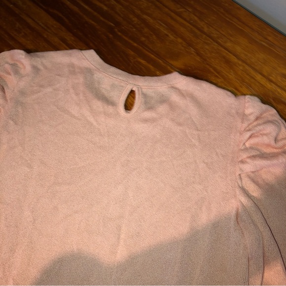 NWT Ophelia Roe peach puff sleeve thin sweater 1X - Picture 4 of 6